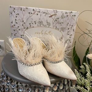 Antonio Melani x Nicola Bathie Liz Ostrich Feathers Rhinestone Dr…